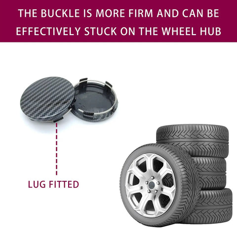 Liven Up Your Ride With These Snap In Wheel Center Caps Solid 4 Pack Abs Hub Covers Carbon Fiber Black Finish, hub cap and tire stack.