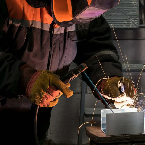 Welder using 20 Piece Aluminum Welding Plates 2 By 4 Inch One Eighth Inch Thick For TIG MIG Arc Welding Practice Sheets