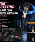 Rock Solid 18V Electric Pro Press Tool With Six Jaws And Massive 60KN Power for plumbing with a 350° rotating head for tight spaces.