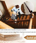Alt Tag: Top Shelf Solid Wood Stair Banister Handrail With Anti Slip Pine Railing And Wall Mount Brackets For Indoor Outdoor Spaces featuring a woman assisting an elderly person on stairs.