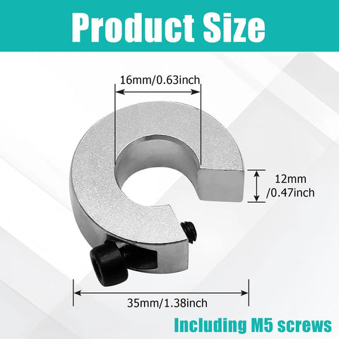 4 Pack 16mm Bore SBR16 Linear Rail Shaft Stop Collars For DIY CNC Projects Aluminum Alloy Clamps That Lock In Place For Precise Shaft Positioning And Stable Support, 16mm size