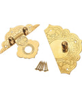 Antique Gold Box Hasp Latch 54x46mm Sturdy Brass Key Hasp Lock for jewelry boxes with screws