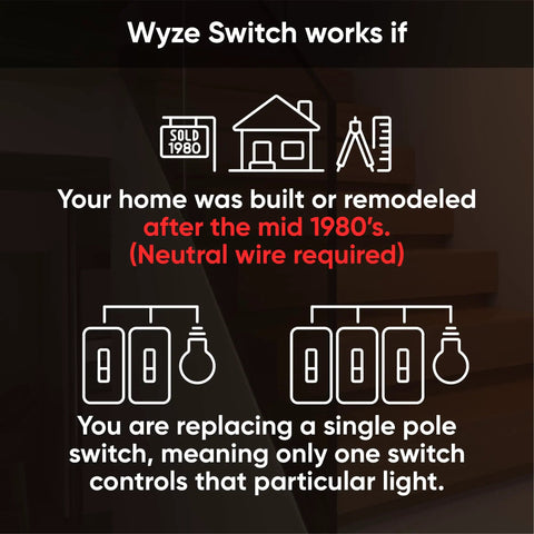 Installation requirements for Smart Light Switch 2.4 GHz WiFi Single Pole Needs Neutral Wire Works With Alexa Google Assistant and IFTTT