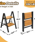 Slick Lightweight Aluminum Folding Step Ladder With Wide Pedals And Anti Slip Design 2 Step Stool For Home And Garage Compact Portable Reach Tool Safe Stable Elevated Access Easy Open And Close Durable Non Slip Feet, 23.7in open