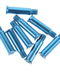 8-Piece Roller Skate Axle Screws Repair Kit Blue Alloy Hardware Set For Inline Skates DIY Ready Pro Grade Replacement Screws And Spacers For Wheels And Bearings blue alloy axle screws