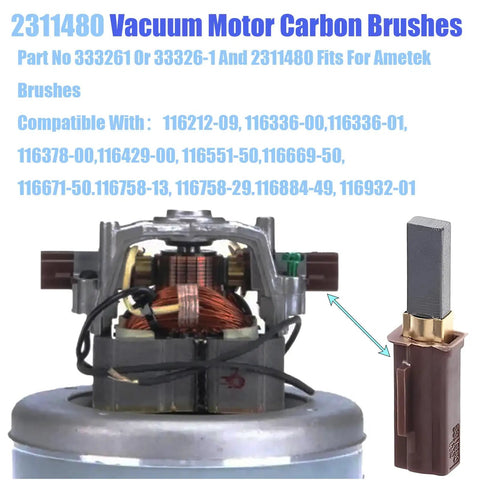 Vacuum Motor Carbon Brushes Replacement For Ametek Lamb 333261 33326-1 4 Pack, Compatible With 116212-09 116336-00 116336-01