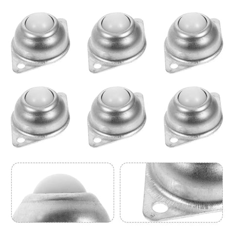 Beefy Nylon Ball Bearing Casters With Pre Drilled Mounts Built To Last Heavy Duty Load Capacity Galvanized Iron Rollers Close-up