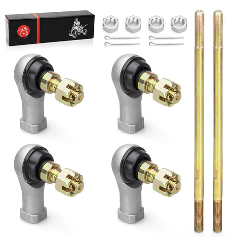 Beefy Heavy Duty Tie Rod End Kit For ATVs And UTVs Fits Big Bear 400 Bruin 350 Grizzly 350 400 450 Wolverine 350 450 Kodiak 400 450 Models 2000 2012 Includes All Hardware For Quick Easy Installation. kit with four tie rod ends, two rods, nuts, and cotter pins