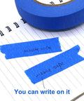 Blue Painter Tape 1 Inch By 60 Yards Six Roll Pack Pro Grade Masking Tape For Sharp Clean Lines On notebook with writing