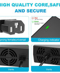 High Efficiency 59V 1.8A Lead Acid Battery Charger For 48V 12Ah Electric Bicycle Battery With 3 Hole Plug, vents and indicators