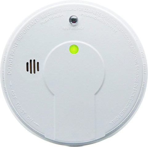 Hardwired Smoke Alarm With 9V Battery Backup, Interconnect Capable Smoke Detector With Test Reset Button, 85 Decibel Alarm And Red LED, Ionization Sensor Plus Electrochemical CO Sensor, 120V Powered, Easy Install, White