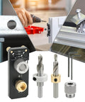 Rugged Aluminum Drill Guide For Frame Assemblies And Cabinet Joinery, Straight Bore Hole Positioner With Scale, Precision Drilling Jig