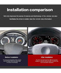 Before and after install of 12.3 Inch LCD Dashboard Instrument Panel Replacement For VW Skoda Fabia 2008 2014 Digital Cluster Smart Gauges