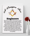 Engineer’s Prayer Canvas Wall Art For Office Decor And Home, Engineering Gift Poster 11.5x15 Inches, Framed Ready To Hang