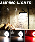 Rechargeable 32.8ft Camping String Light With Lamp Waterproof LED Hanging Light showcases 360° illumination in a tent setting