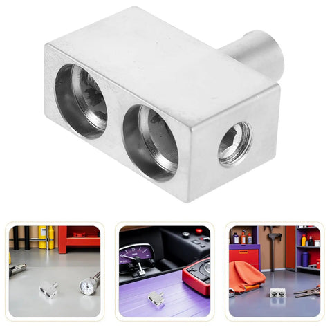 2 Pcs Premium Sonic Badass Car Audio Wire Reducer Dual Amp Input Adapter Aluminum Alloy close-up view.