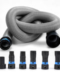 Expandable Vacuum Hose Kit Pro Grade For Home And Shop Dust Collection Two Point Five Ft Flexible With 360 Degree Quick Connect