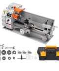 Compact Metal Lathe 7 X 16 Inch 800W Desktop Lathe With Variable Speed 150 To 2500 RPM with 3-Jaw Chuck and tool box