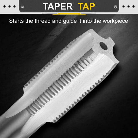 Pro Grade Hand Taper Tap Sized 3/4 By 16 Unf With Class 2B Precision Cuts showing threaded edges for precise metal threading.