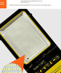 JUDYSSY Solar Street Lights Outdoor Lamp,Dusk to Dawn Security Led Flood Light, close-up of LED lamp beads and design.