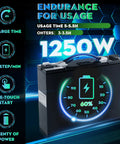 Heavy Duty Electric Stair Climbing Hand Truck With Foldable Toe Board, 900lbs Max Load Capacity Power Dolly battery showing 60% charge
