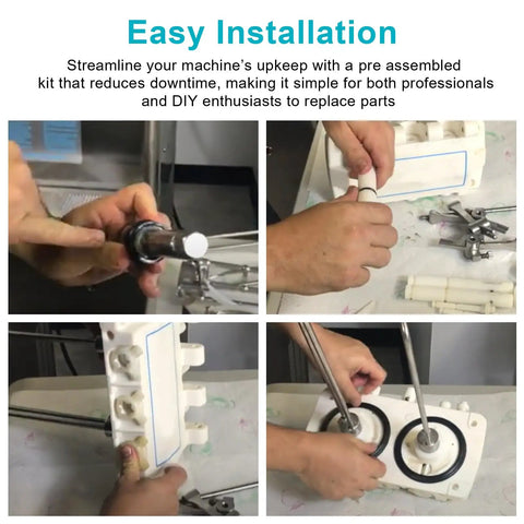 Tune Up Kit For Soft Serve Machines 336 338 339 754 774 791 794, FT X49463 4 1 Parts Compatible For Easy Maintenance And Peak Performance And Smooth Scoops For Home Use And Commercial Kitchens With Quick Install And Durable Build. preassembled soft serve machine tune up kit being installed