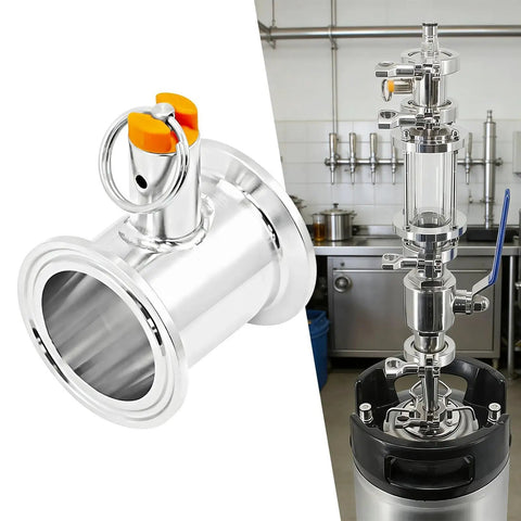 Stainless Steel Pressure Relief Valve Tube With Quick Release Clamp Fitting 1.5 Inch 50.5mm Flange Durable DIY Accessory Ball Convert Lid 304