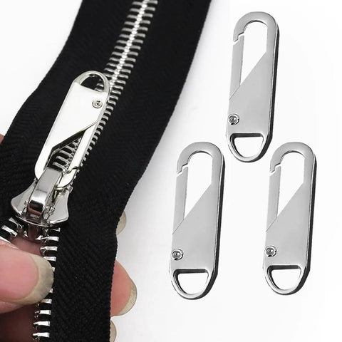 Six Pack Metal Zipper Pull Replacement Handles For Luggage Suitcases Backpacks Jackets Purses And Handbags Instantly Snap On No Tools Needed Durable Silver