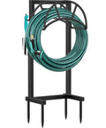 Rugged Garden Hose Holder With Four Spikes And Tool Hooks Built Tough Heavy Duty Hose Reel Stand Holds Up To 160 Foot Hose