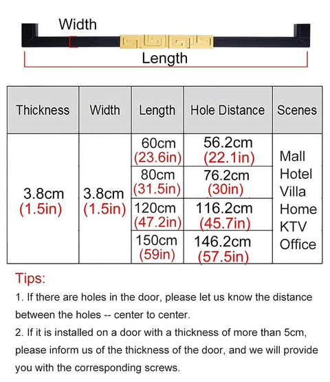 Wood And Glass Doors Entry Door Handle Set Large Double Sided Barn Door Handles With Fittings Push Pull Bar Handle dimensions chart