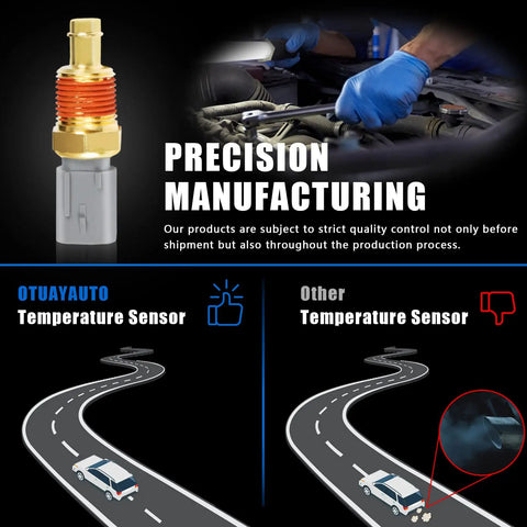 5149077AB Engine Coolant Temperature Sensor Replacement Fits 08 To 17 Jeep Grand Cherokee Wrangler 09 To 14 Dodge Ram 1500 Charger installed on engine.