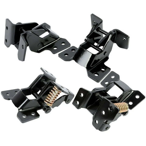 4 Piece Door Hinge Kit For Left Driver And Right Passenger Upper And Lower Steel Black Electrophoresis Finish