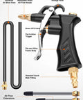 Must Have Heavy Duty Air Blow Gun With Brass Adjustable Nozzle, Pneumatic Blower Kit, showing components and features