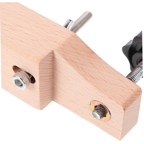 Guitar Bridge Clamp Repair Tool Set For Acoustic Guitars Pro Luthier Wrench Kit with wood and metal clamp detail angle