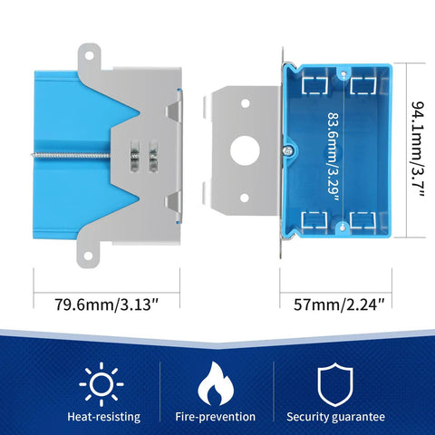 Dimensions of Six Pack One Gang PVC Electrical Box for Switches and Outlets, Adjustable Plastic Junction Box, Blue 21 Cu In Capacity