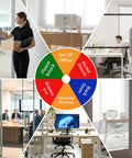 Rotating 6 In 1 Privacy Door Sign for Office and Home displayed in an office setting with multiple status options visible.