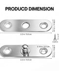 Dimensions of 20 Pack Pivot Hinge With 360 Degree Rotation Hidden Door Hinge 2.2 Inch By 0.6 Inch Stainless Steel