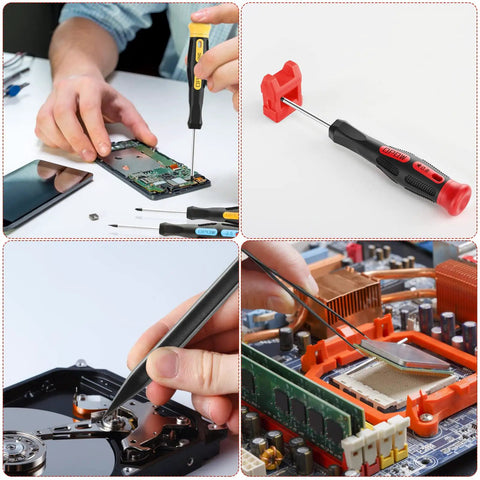 19 Piece Precision Screwdriver Set With Magnetic Tips And Non Slip Grip repairing electronics and devices