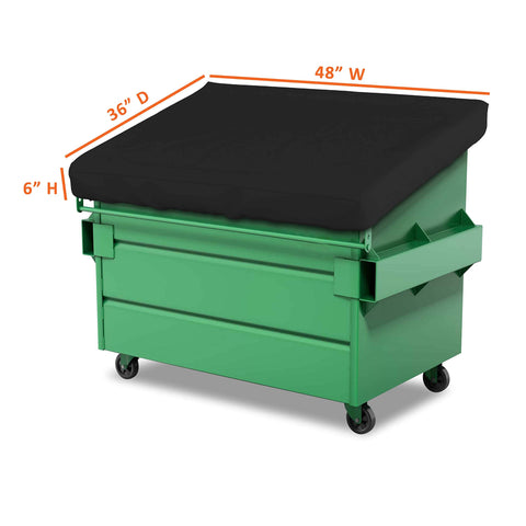 Heavy Duty Dumpster Cover Waterproof 12 Oz Material With No Fuss Elastic Corner Edges Keeps Trash Can Top Safe From Rain Snow Sun And Dirt Dimensions 48 By 36 By 6 Inches 100 Percent Weather Resistant Patio Cover With Logo Customization