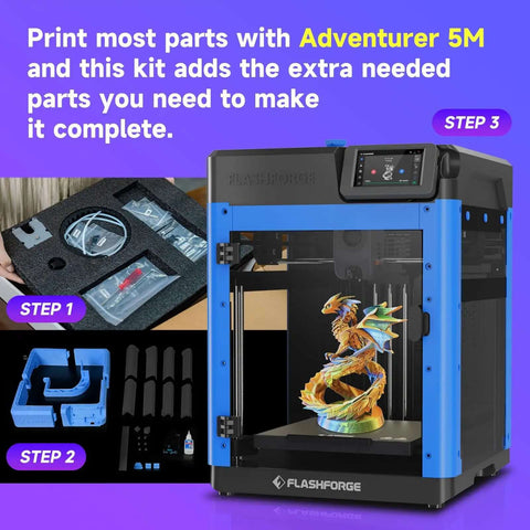 Enclosure Accessories Kit For Adventurer 5M DIY Enclosure Set With Plates And Screws for 3D printer installation steps and components