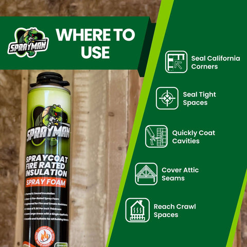 Heavy Duty Closed Cell Spray Foam Insulation Kit For 480 Square Feet shown on site for sealing California corners and tight spaces.