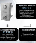 Boss Grade 25Mm Square Tube Connectors 8 Piece Set Dang Tough aluminum alloy connector with setscrew and wrench for DIY frame assembly.