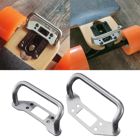 Stainless Steel Widened Carry Handle For Longboards And Electric Skateboards With Four Finger Grip Easy Install Durable Wear