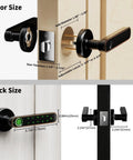 Fingerprint Door Lock With Keypad And Biometric Access For Bedroom Doors Three Ways To Unlock dimensions and installation details