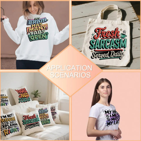 DIY clothing featuring Six Pack Funny Sarcastic Quote Iron On Transfers For DIY Clothing And Accessories Waterproof Heat Press Patches