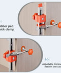 Toggle Clamp And Magnetic Arm Drawer Slide Jig for Fast Cabinet Installations with dual scale construction shown in use.