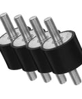 Four Pack Vibration Shock Absorbers For Fitness Equipment Mounts, Easy Install Anti Vibration Dampers For Quieter Operation And Steady Stability, Isolation Tools For Air Compressors And Bicycles, black rubber threaded mounts