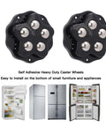 12 Pack Self Adhesive Caster Wheels With Brakes 360 Degree Swivel Appliance Rollers for fridges and small furniture