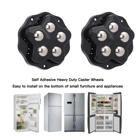 12 Pack Self Adhesive Caster Wheels With Brakes 360 Degree Swivel Appliance Rollers for fridges and small furniture