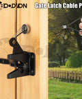 Built Tight Smooth Pull Adjustable Gate Latch Cord With Spring on wooden gate, showing weatherproof design and spring mechanism.